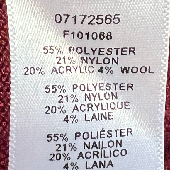 ASOS WOOL BLEND DROP SHOULDER SWEATER DRESS SZ 22 BURGUNDY EUC RIBBED DETAIL - Picture 6 of 9